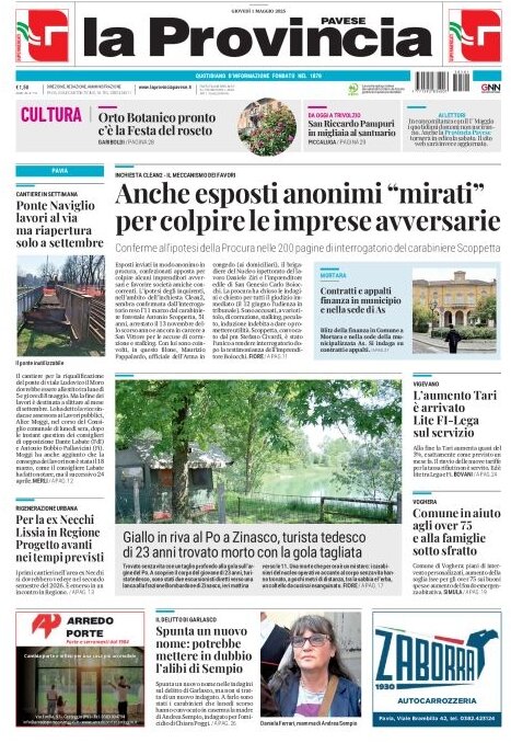Prima Pagina La Provincia Pavese 01/05/2025