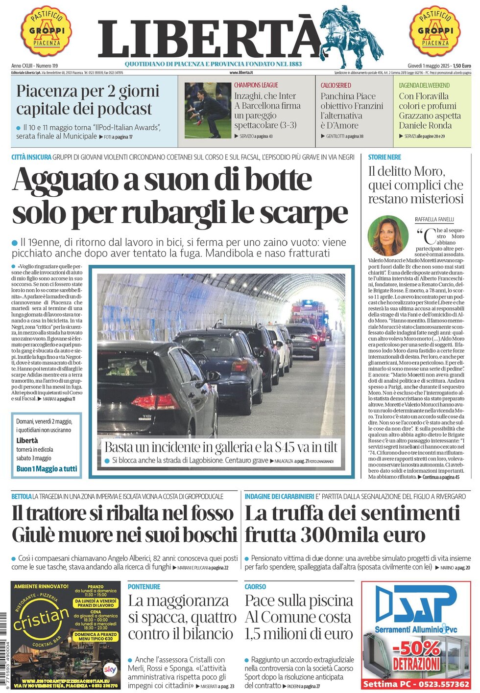Prima Pagina Libertà (Piacenza) 01/05/2025