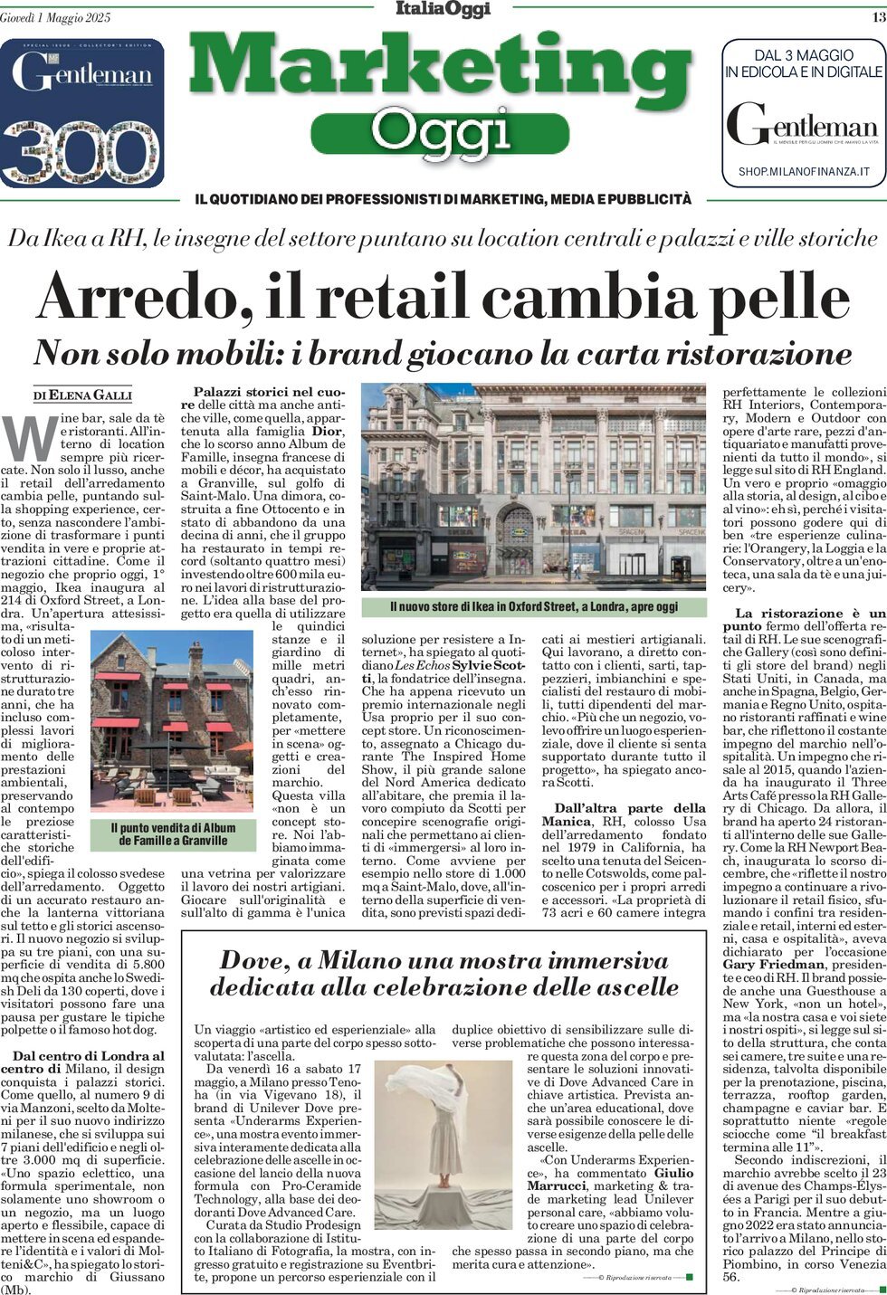 Prima Pagina Marketing Oggi 01/05/2025