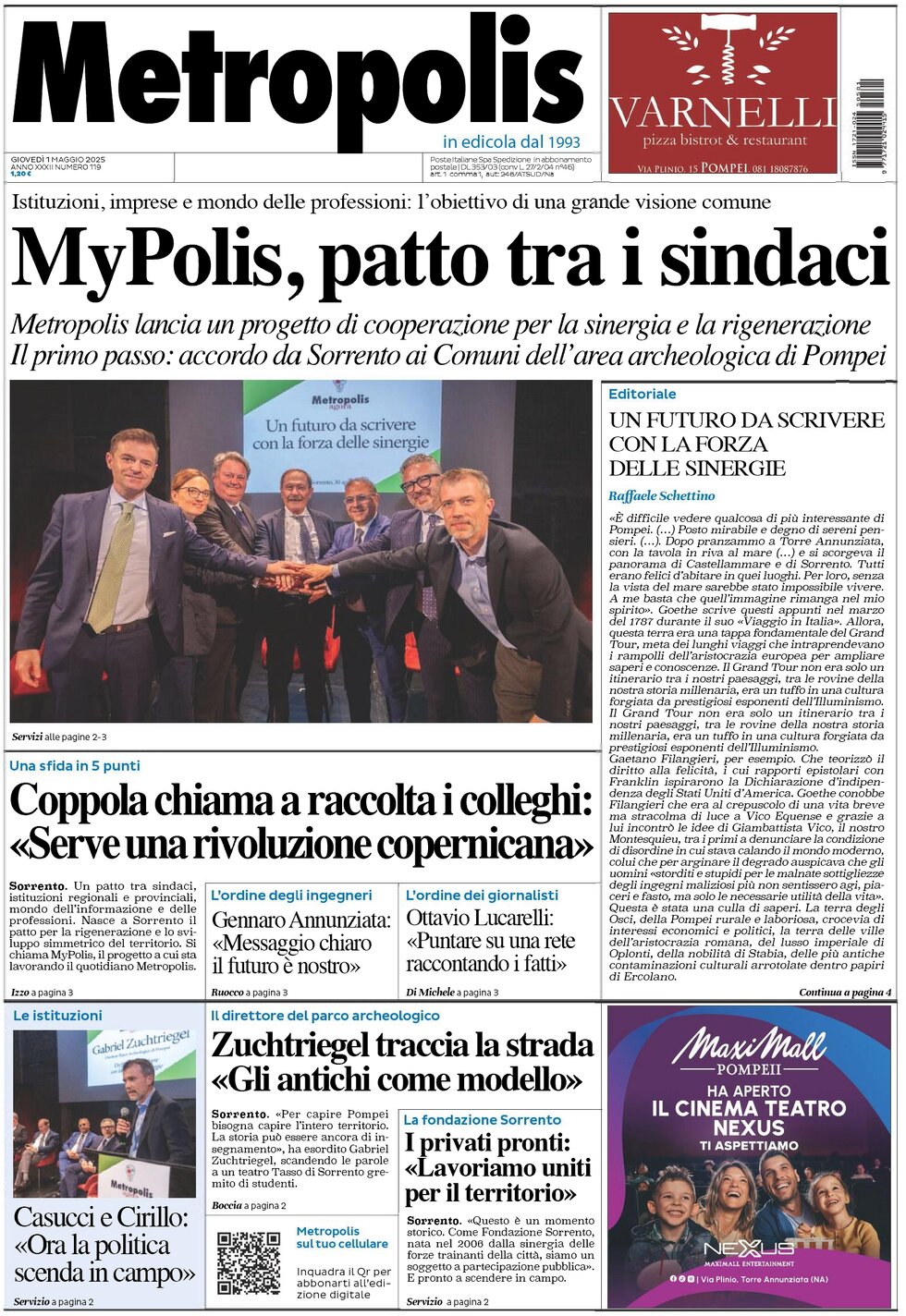 Prima Pagina Metropolis (Napoli) 01/05/2025