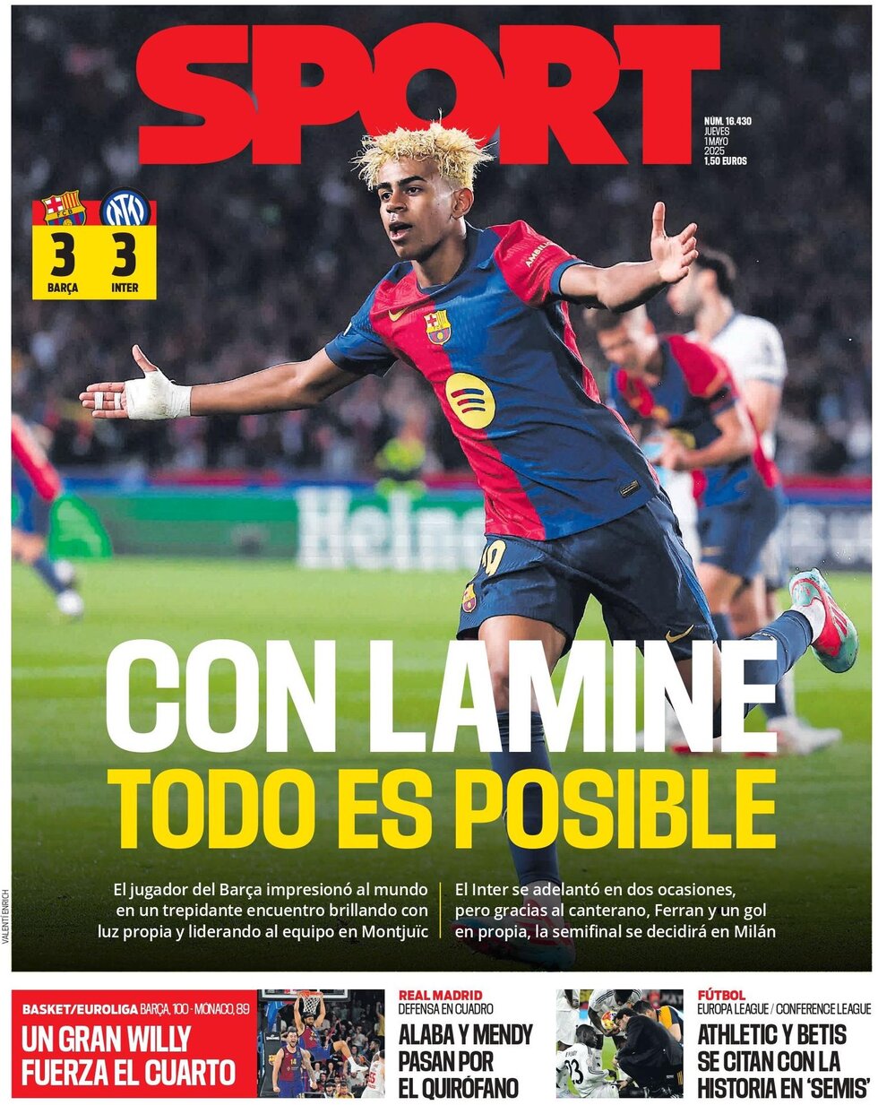 Prima Pagina SPORT (Barcelona) 01/05/2025