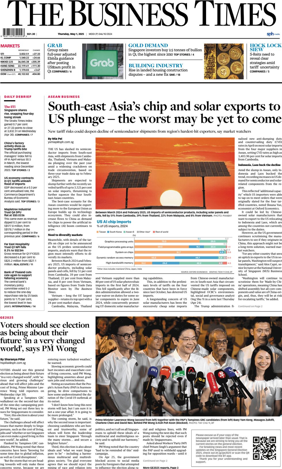 Prima Pagina The Business Times (Singapore) 01/05/2025