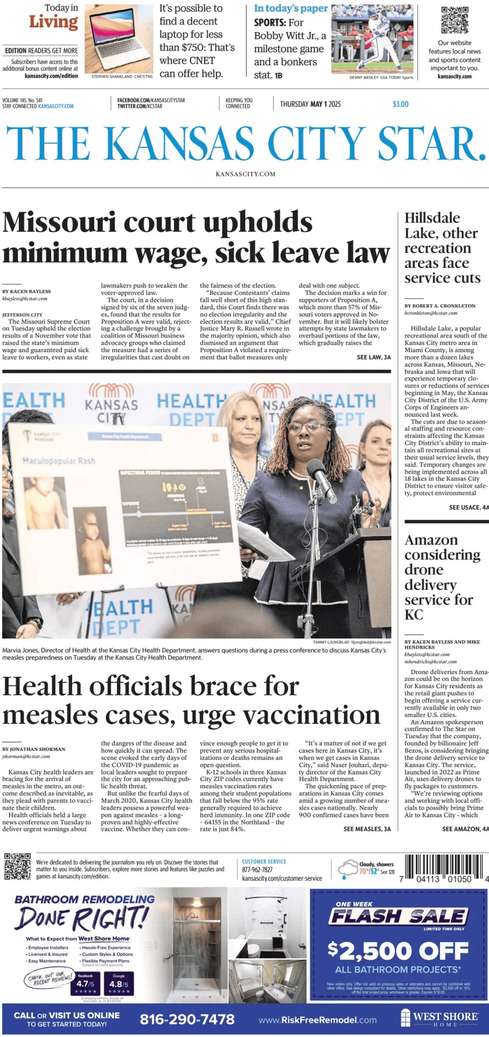Prima Pagina The Kansas City Star 01/05/2025