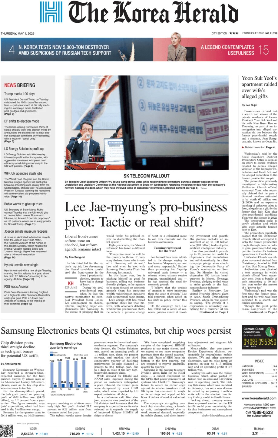 Prima Pagina The Korea Herald 01/05/2025