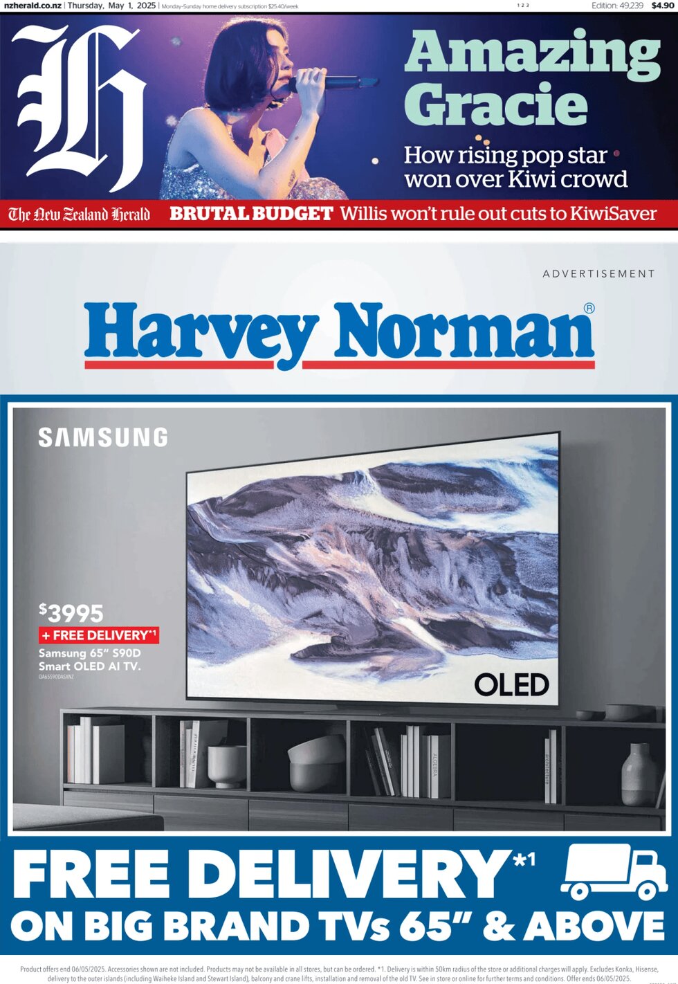 Prima Pagina The New Zealand Herald 01/05/2025