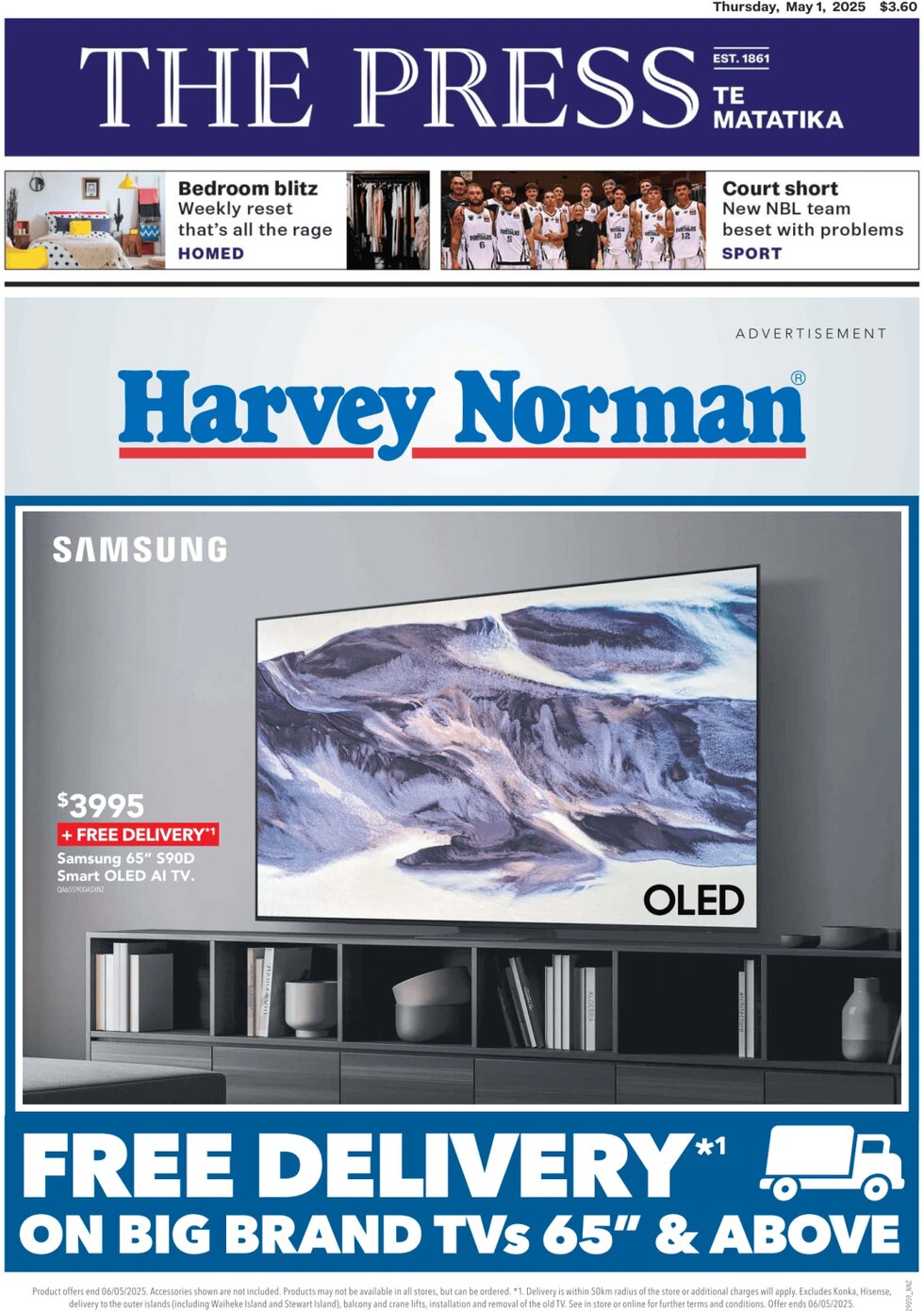 Prima Pagina The Press (NZ) 01/05/2025