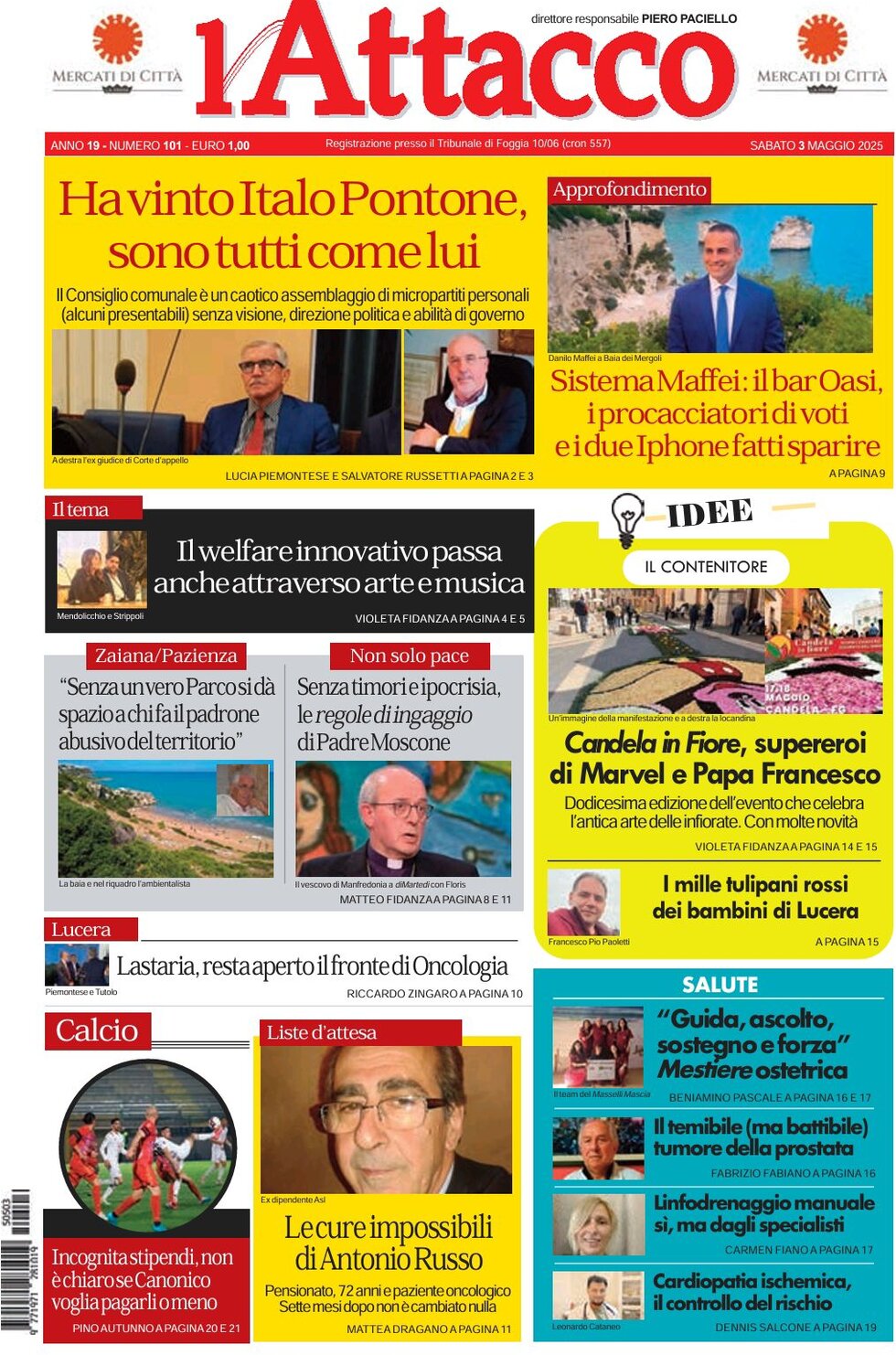 Prima Pagina L'Attacco (Foggia) 03/05/2025