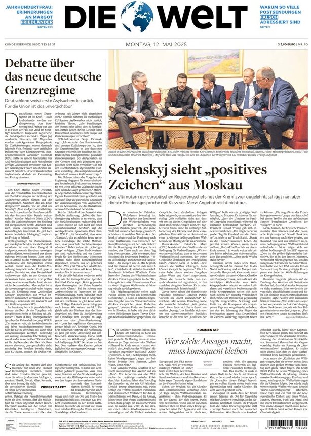 Prima Pagina Die Welt 12/05/2025