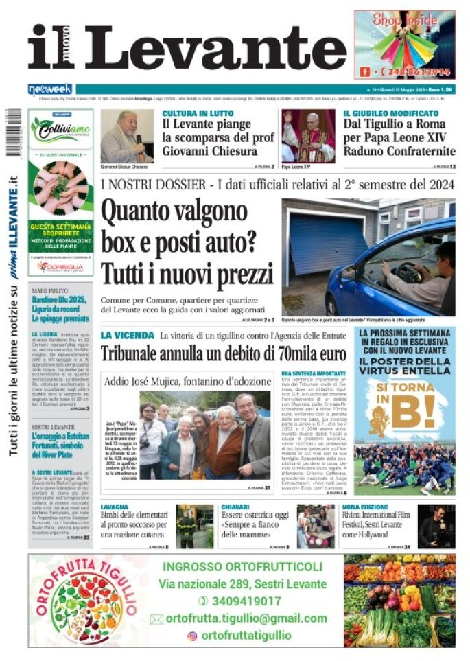Copertina Il Levante 15/05/2025