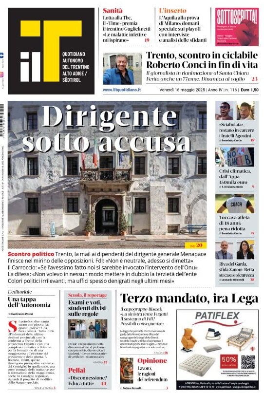 Prima Pagina Il T Quotidiano 16/05/2025