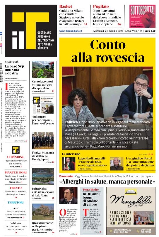 Prima Pagina Il T Quotidiano 21/05/2025
