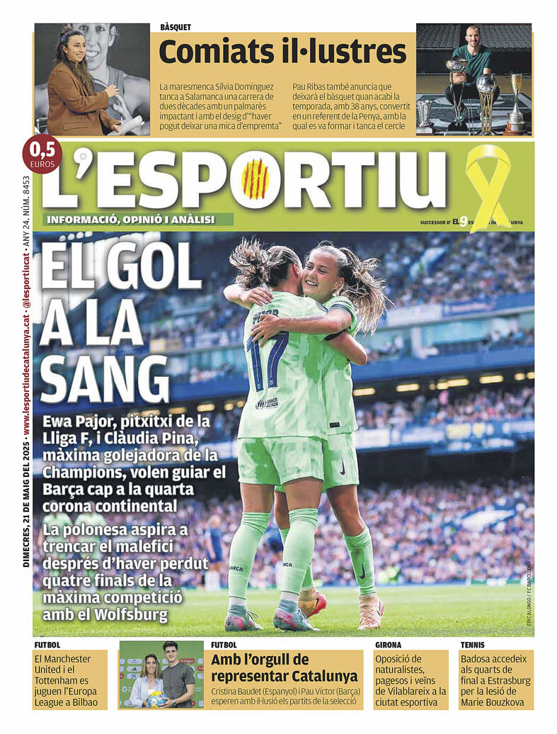 Prima Pagina L'Esportiu 21/05/2025