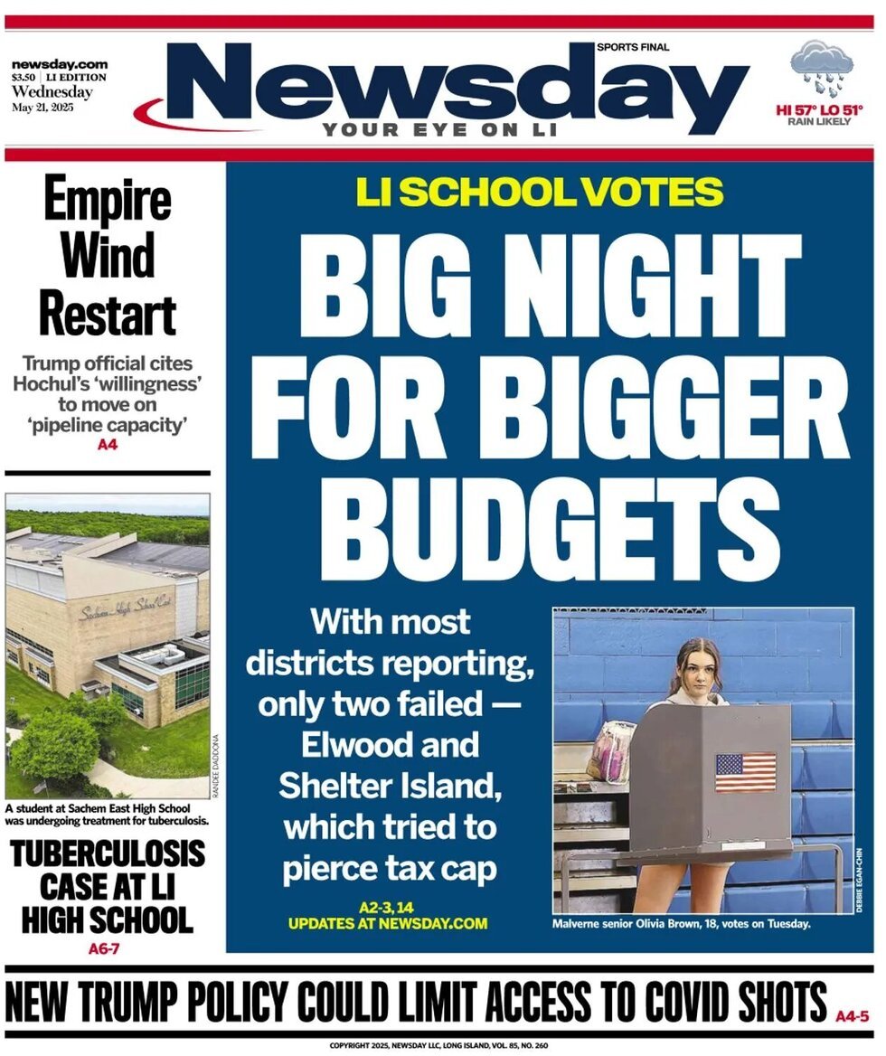 Prima Pagina Newsday 21/05/2025