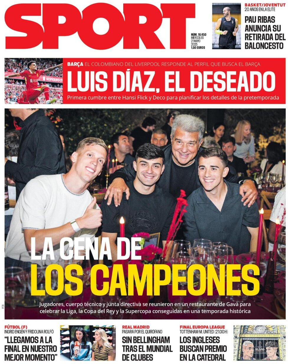 Prima Pagina SPORT (Barcelona) 21/05/2025