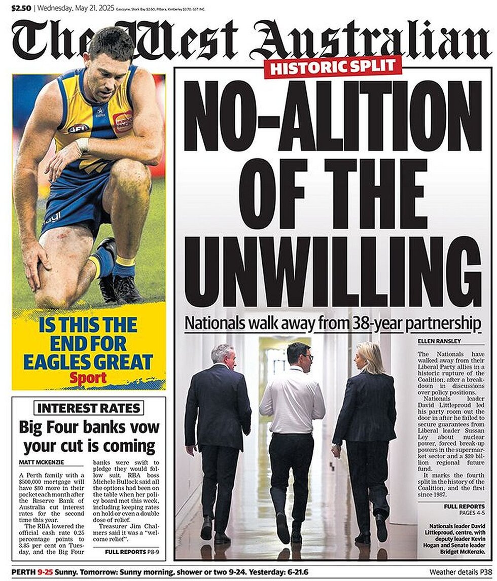 Prima Pagina The West Australian 21/05/2025