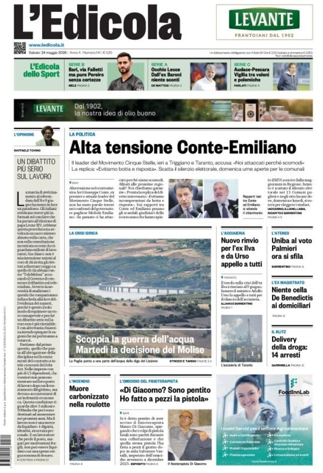 Prima Pagina L'Edicola (Bari) 24/05/2025