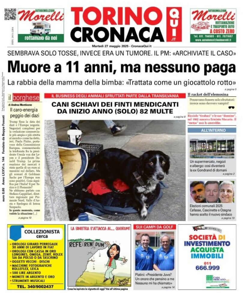 Prima Pagina CronacaQui 27/05/2025
