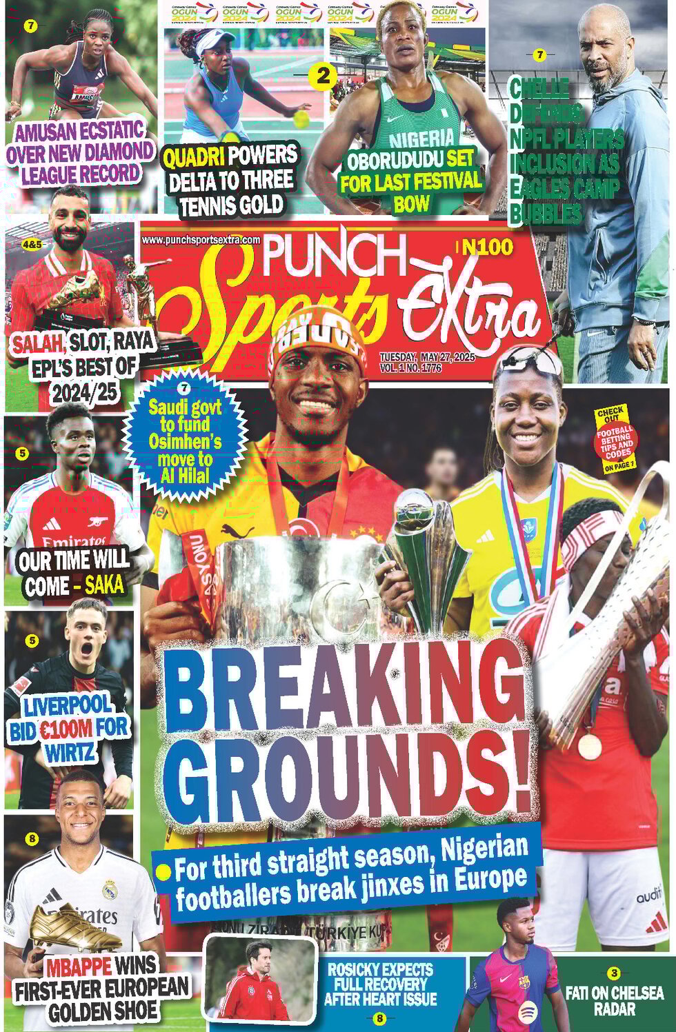Prima Pagina Punch Sports Extra 27/05/2025