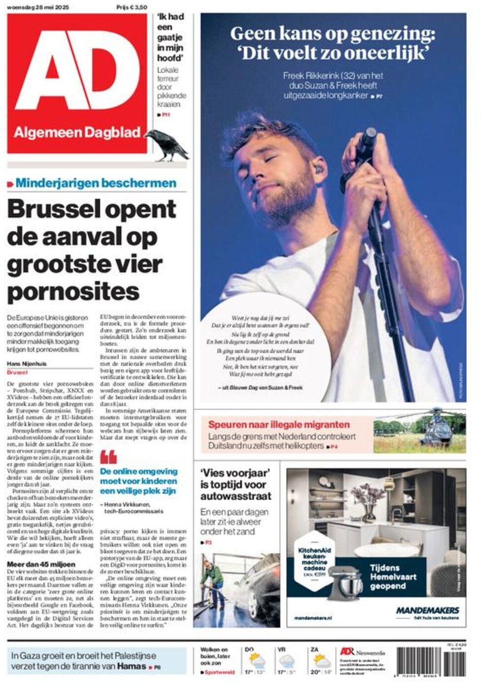 Prima Pagina Algemeen Dagblad (AD) 28/05/2025