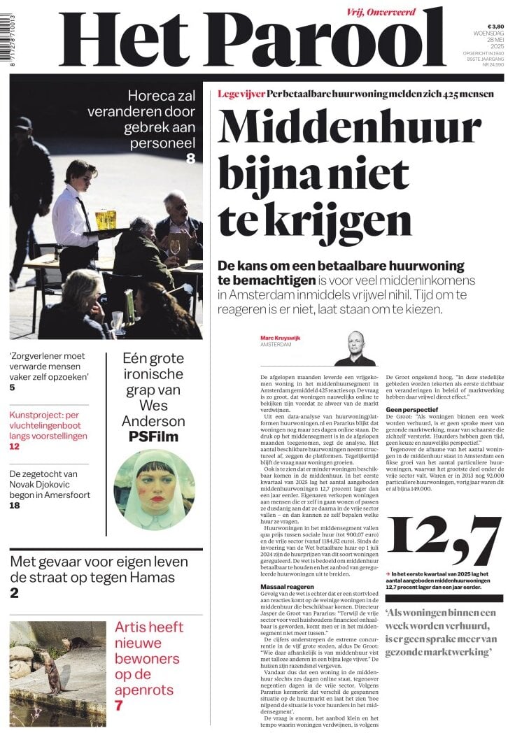 Prima Pagina Het Parool 28/05/2025