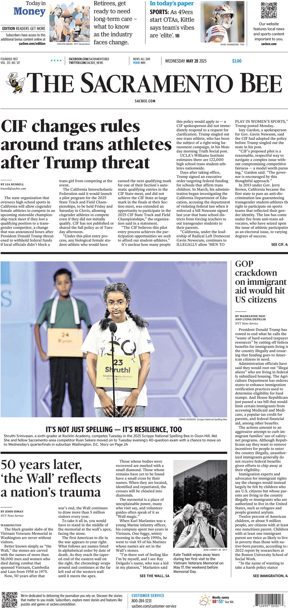 Prima Pagina The Sacramento Bee 28/05/2025