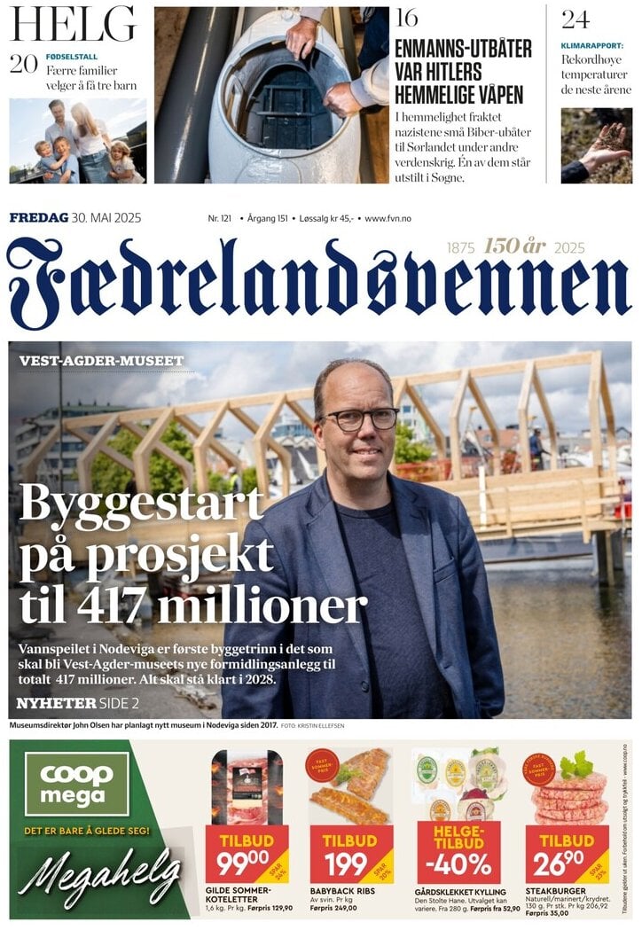 Prima Pagina Fædrelandsvennen 30/05/2025