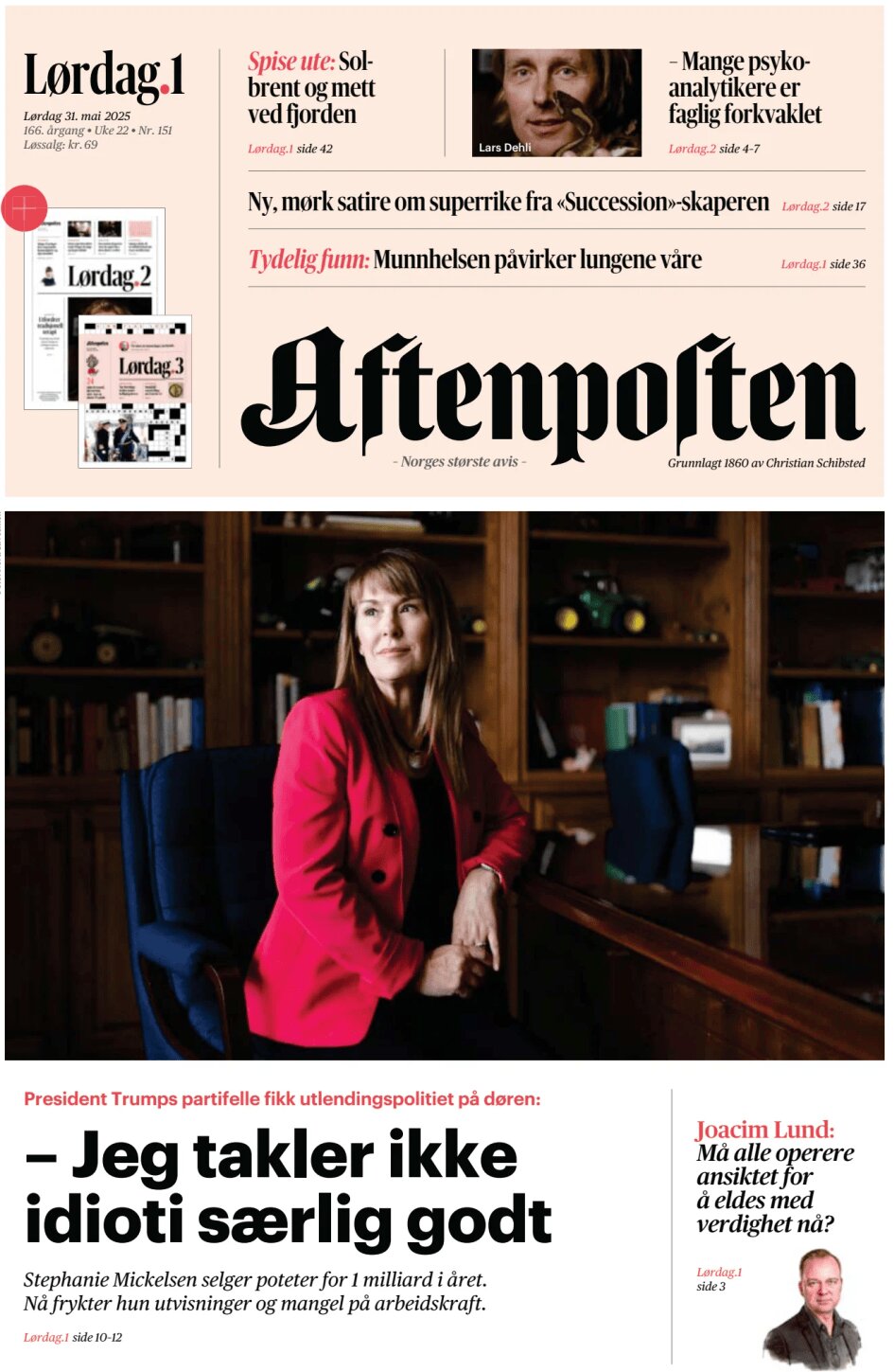 Prima Pagina Aftenposten 31/05/2025
