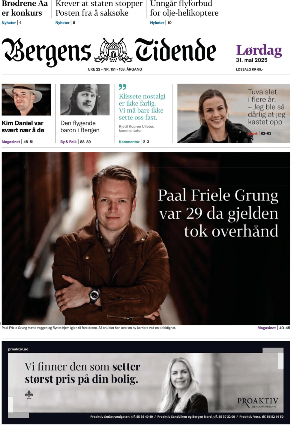Prima Pagina Bergens Tidende 31/05/2025