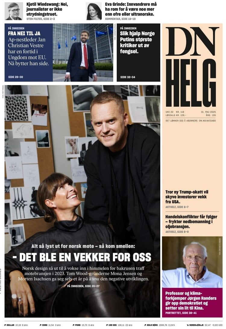 Prima Pagina Dagens Næringsliv (DN) 31/05/2025