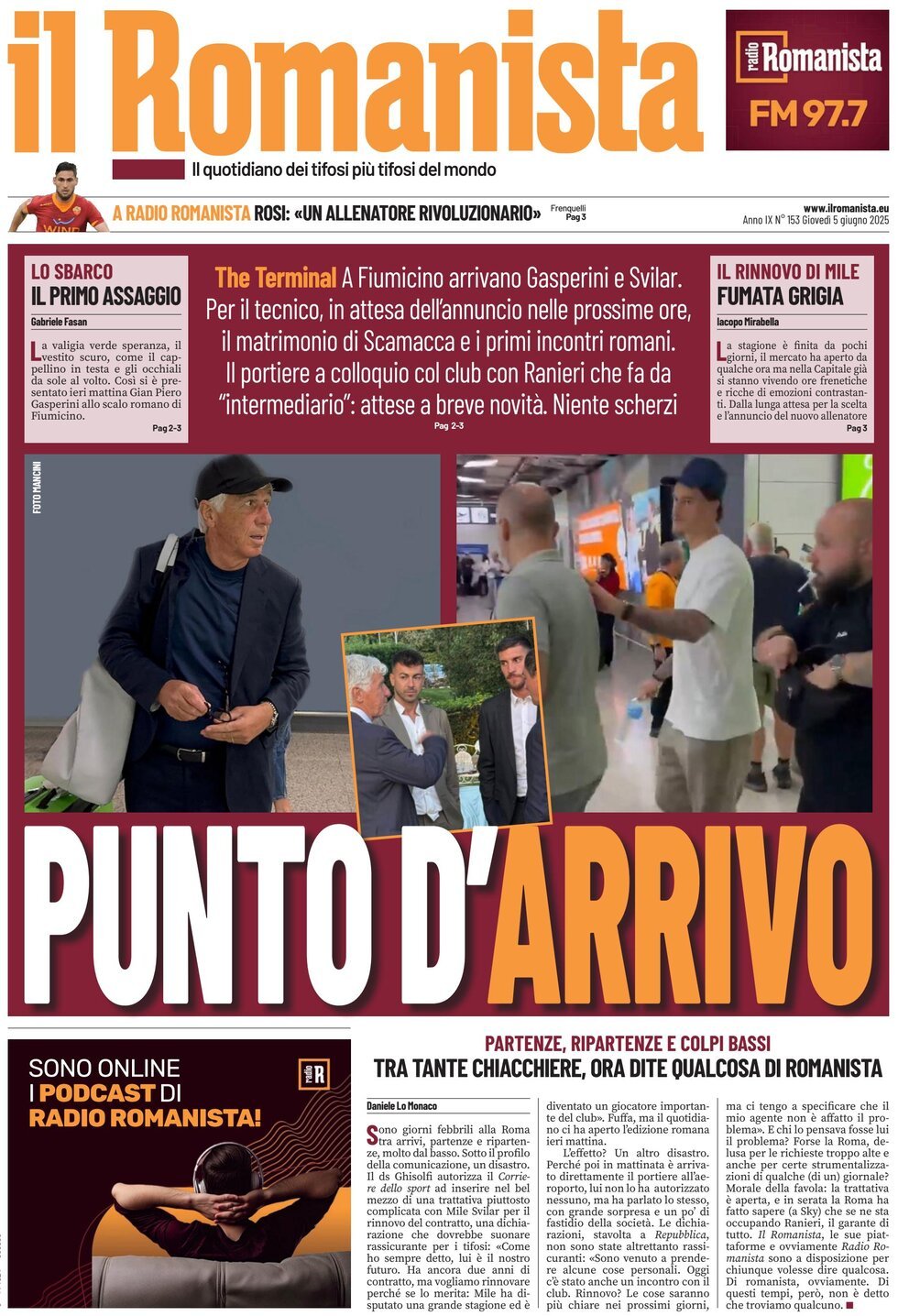 Prima Pagina Il Romanista 05/06/2025