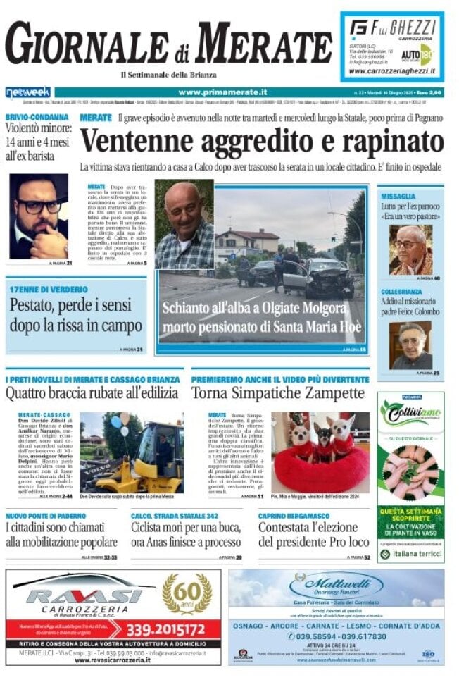 Copertina Giornale di Merate 10/06/2025