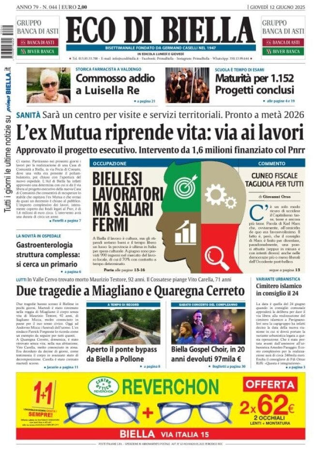 Prima Pagina Eco di Biella 12/06/2025