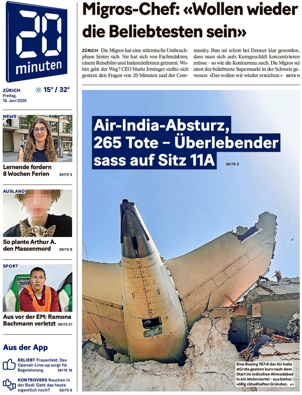 Prima Pagina 20 Minuten 13/06/2025