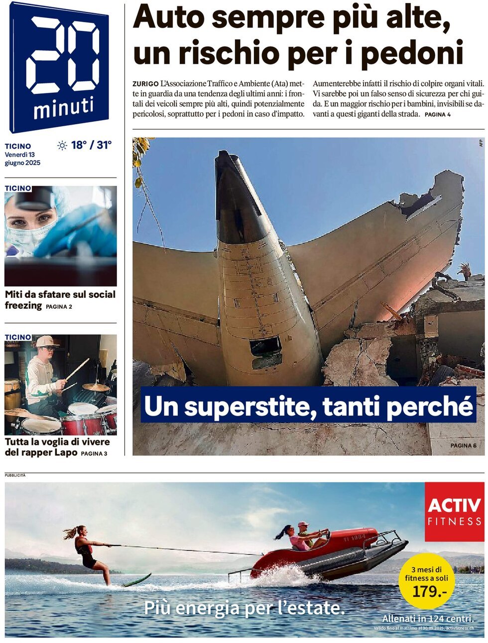 Prima Pagina 20 Minuti 13/06/2025