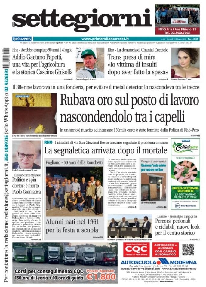 Copertina Settegiorni (Rho) 13/06/2025