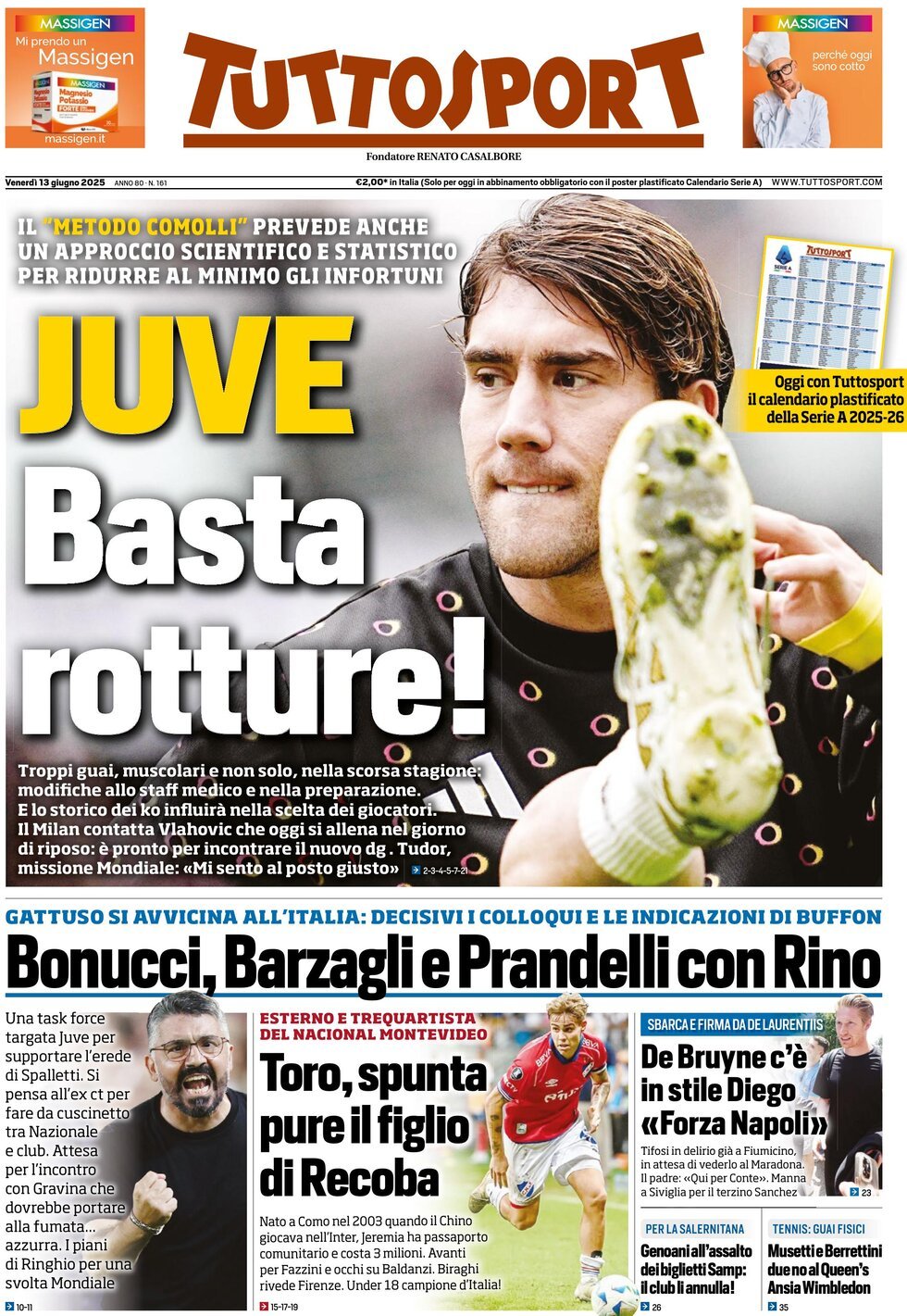 Prima Pagina Tuttosport 13/06/2025