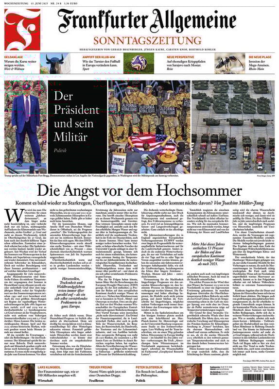 Prima Pagina Frankfurter Allgemeine Zeitung 15/06/2025