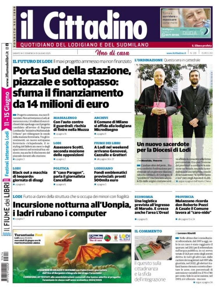 Prima Pagina Il Cittadino di Lodi 15/06/2025