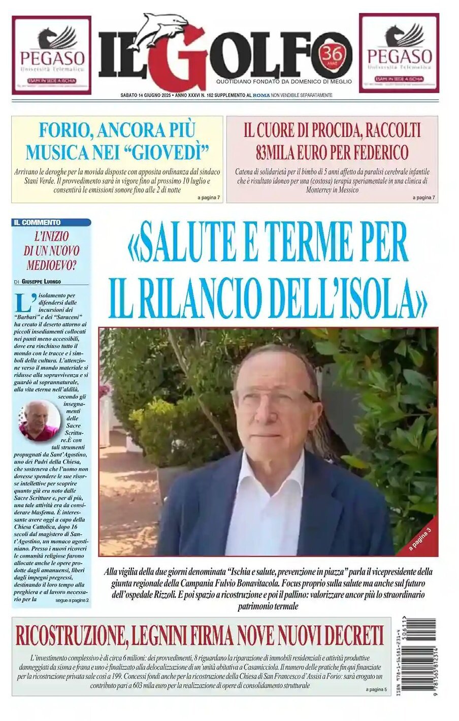 Prima Pagina Il Golfo 14/06/2025
