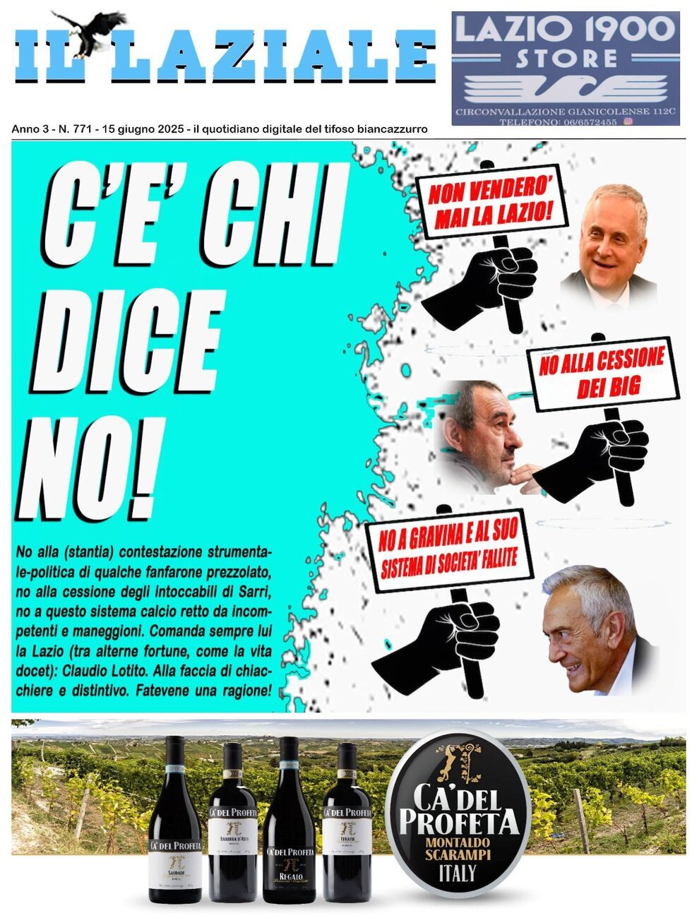 Prima Pagina Il Laziale 15/06/2025