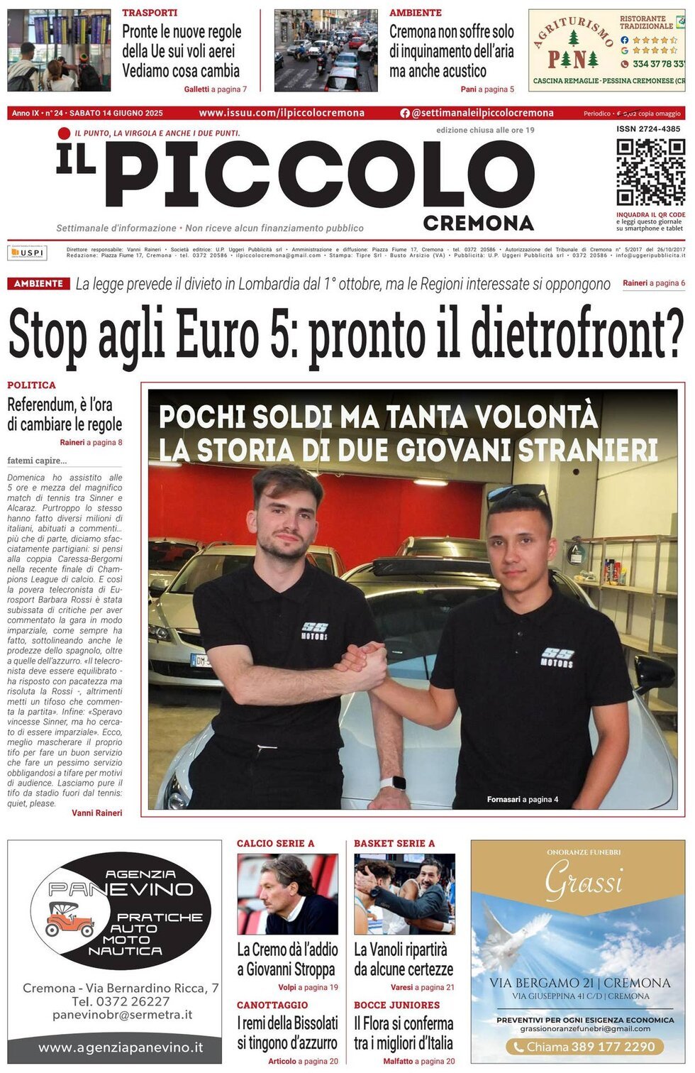 Copertina Il Piccolo (Cremona) 14/06/2025