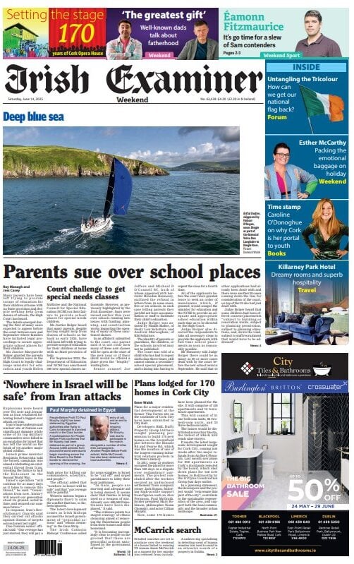 Prima Pagina Irish Examiner 15/06/2025