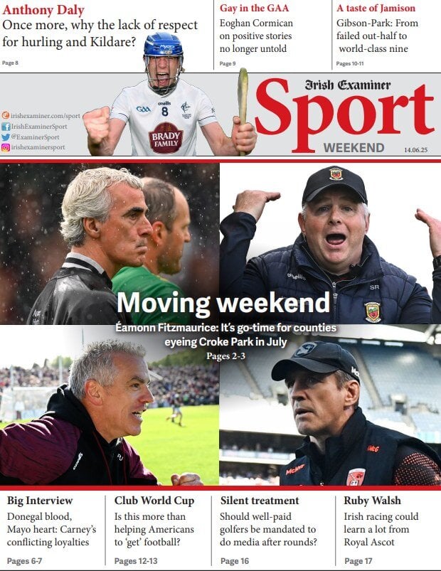 Prima Pagina Irish Examiner Sport 15/06/2025