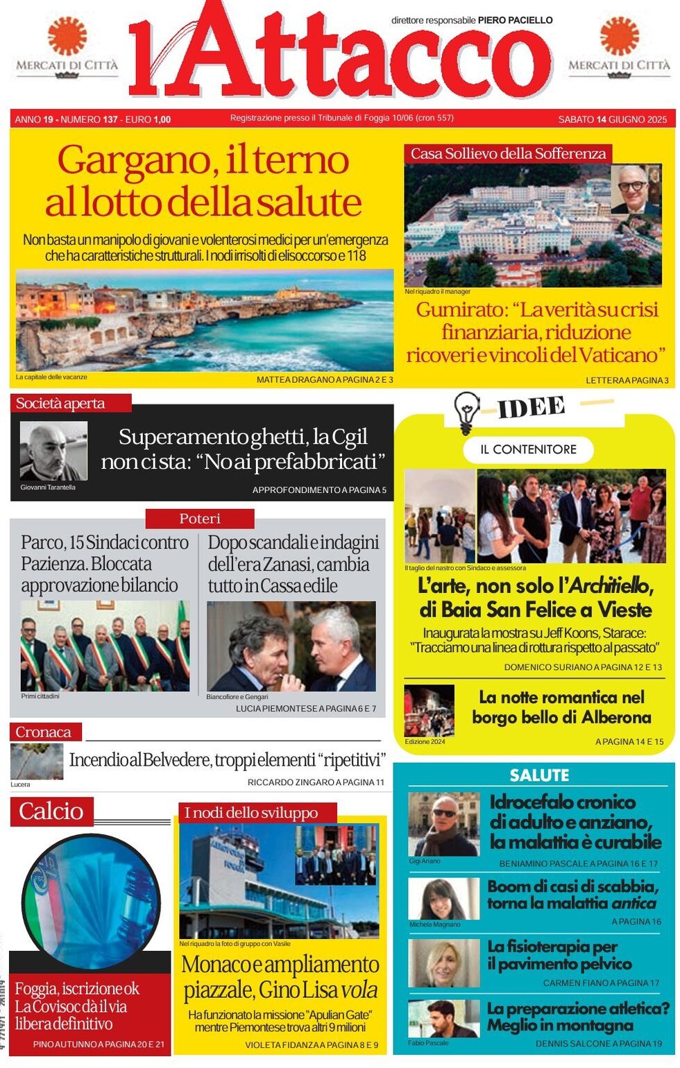 Prima Pagina L'Attacco (Foggia) 14/06/2025