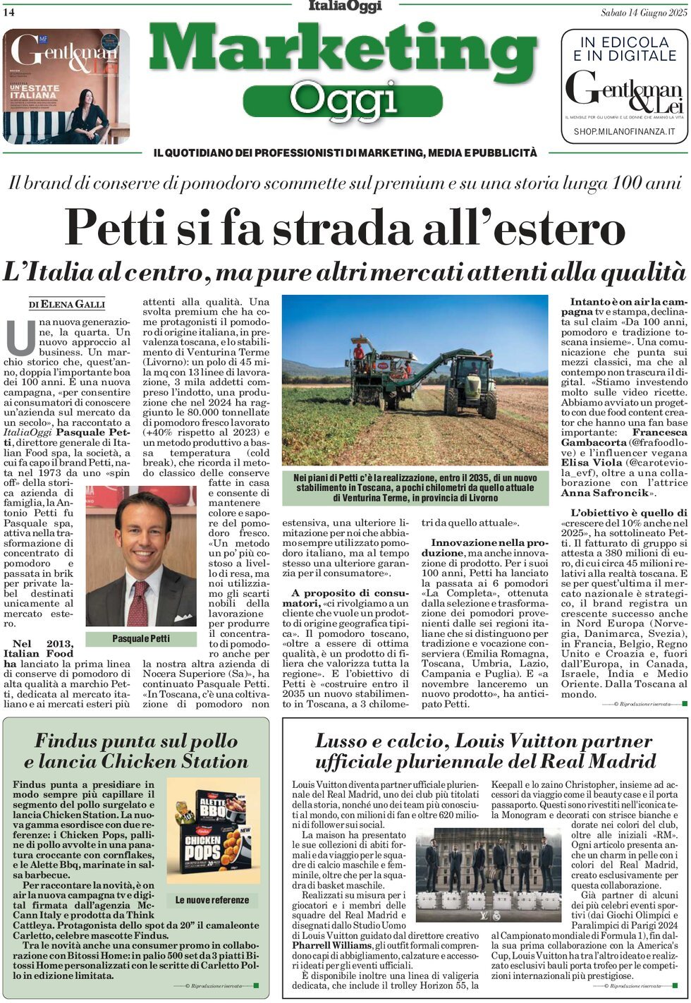 Prima Pagina Marketing Oggi 14/06/2025