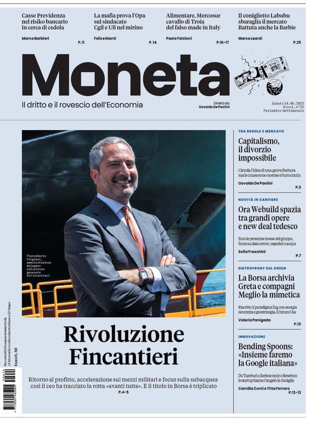 Copertina Moneta (Il Giornale) 14/06/2025