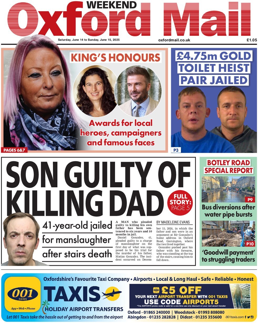 Prima Pagina Oxford Mail 15/06/2025