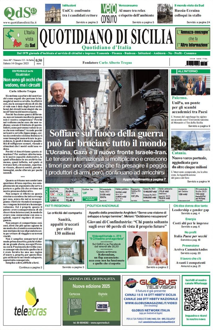 Prima Pagina Quotidiano di Sicilia 14/06/2025