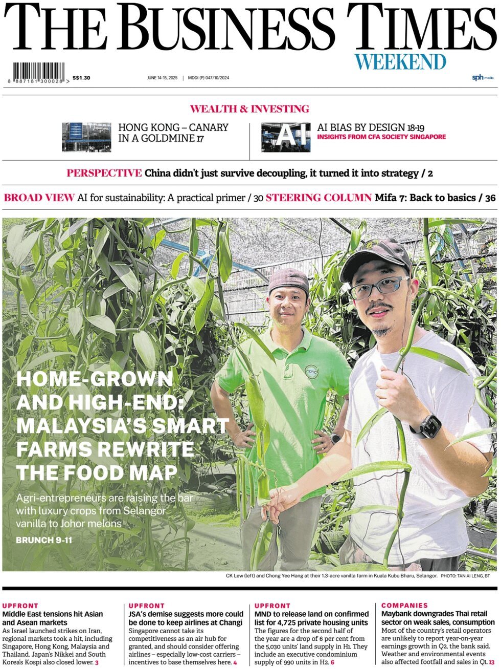 Prima Pagina The Business Times (Singapore) 14/06/2025
