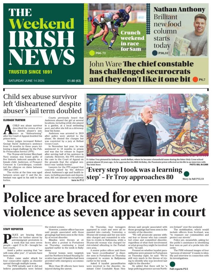 Prima Pagina The Irish News 15/06/2025